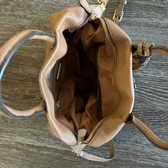 Tory Burch McGraw Slouchy Leather Satchel Moose Brown Tassel Bag Top Handle EUC - Picture 8 of 16